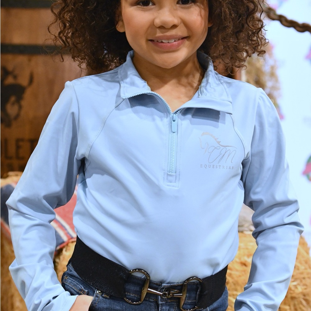 Baby Blue Women's long Sleeve Top equestrian top CM equestrian 4 way st…